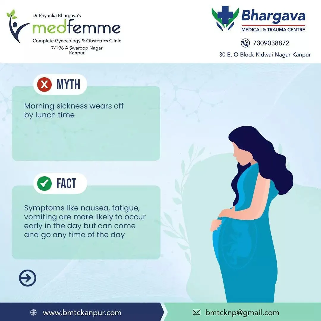 Dr. Priyanka Bhargava providing morning sickness relief tips at Medfemme Kanpur.