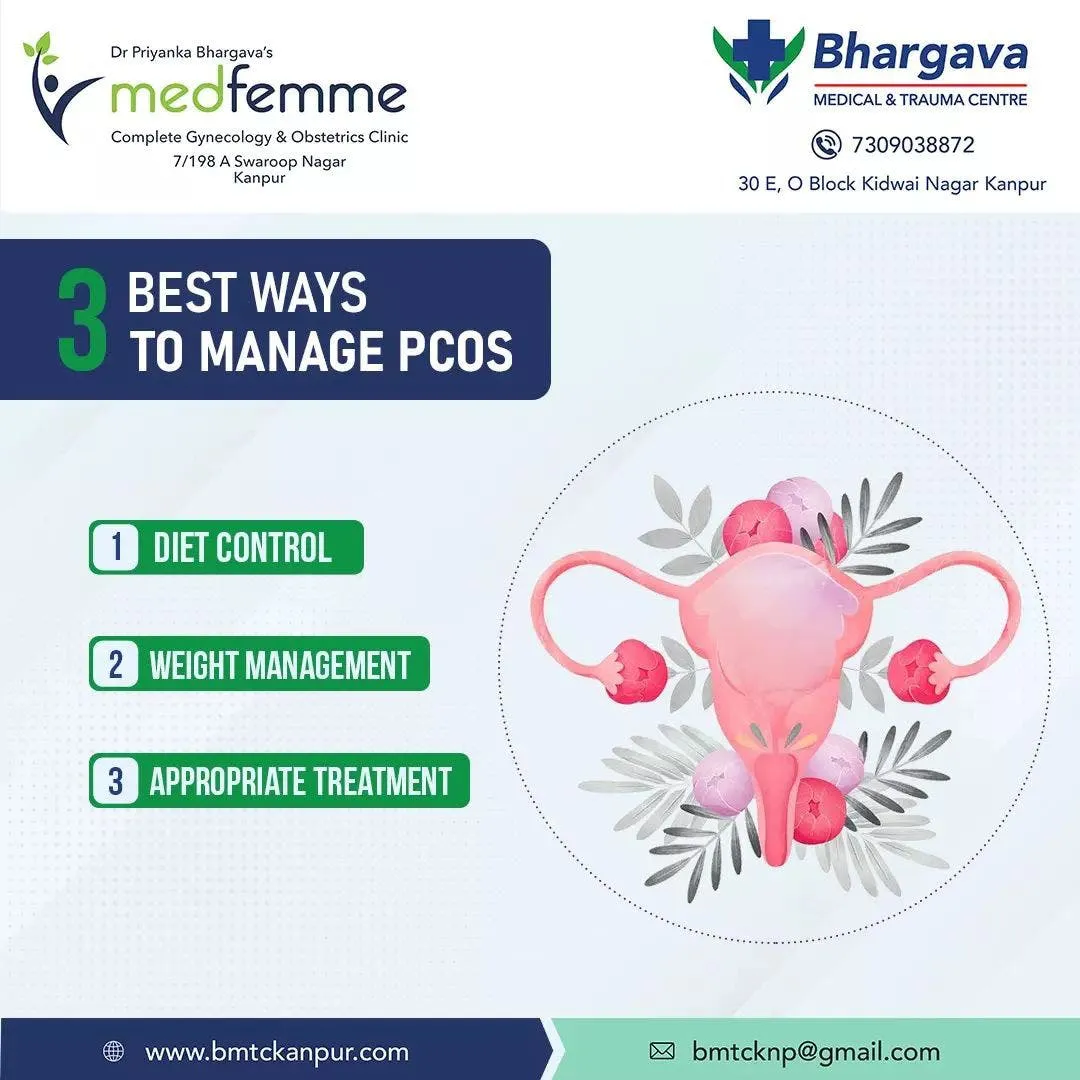 Dr. Priyanka Bhargava explaining PMOS(PCOS) fertility treatments to a couple in Kanpur.