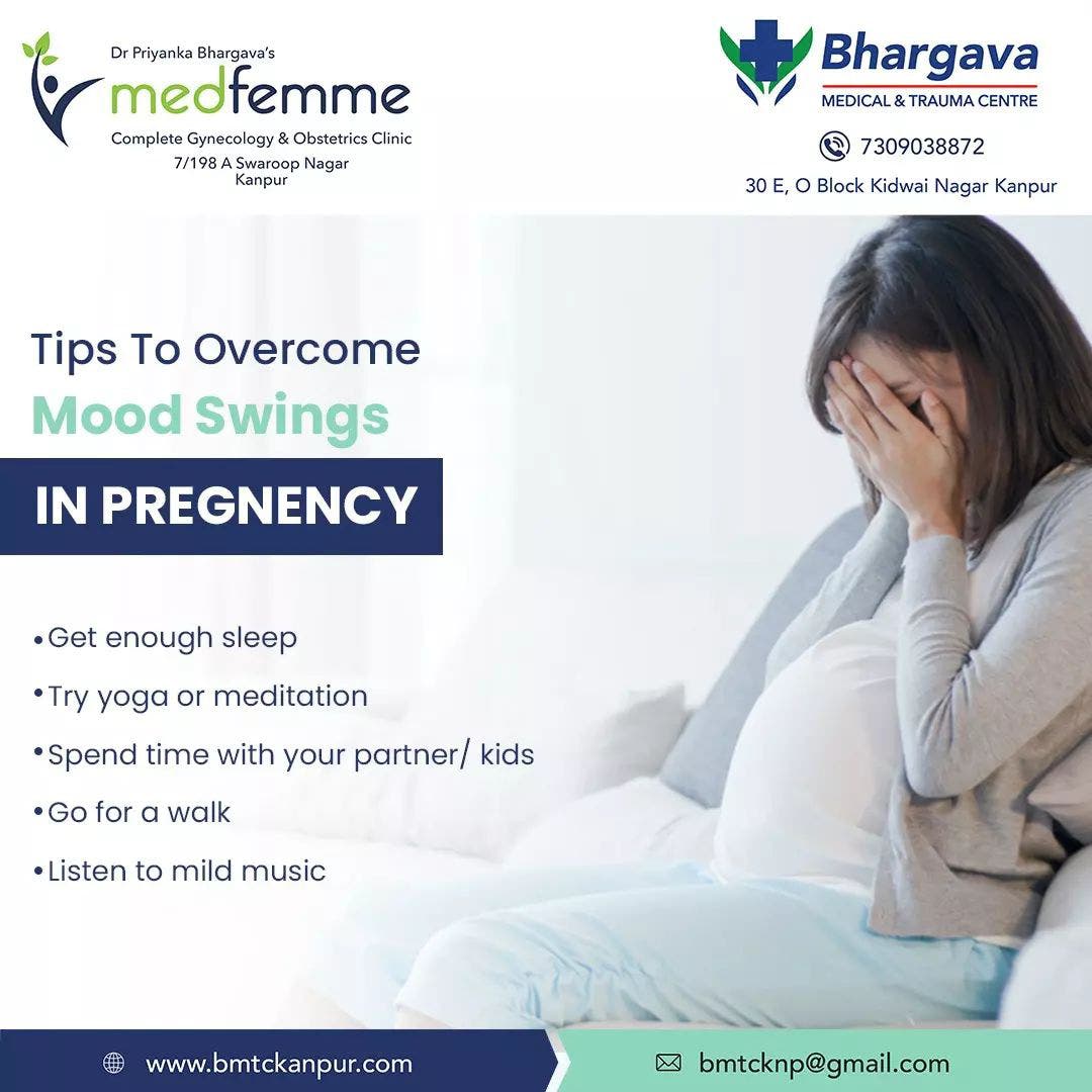 Dr. Priyanka Bhargava providing emotional support and counseling for pregnancy mood swings at Medfemme Kanpur.